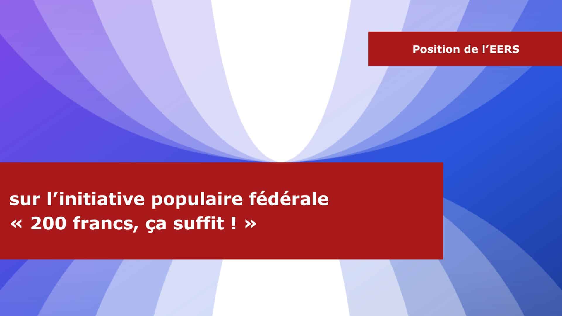 Une réforme inattendue : le prix de l&rsquo;initiative SSR plonge à 200 frs